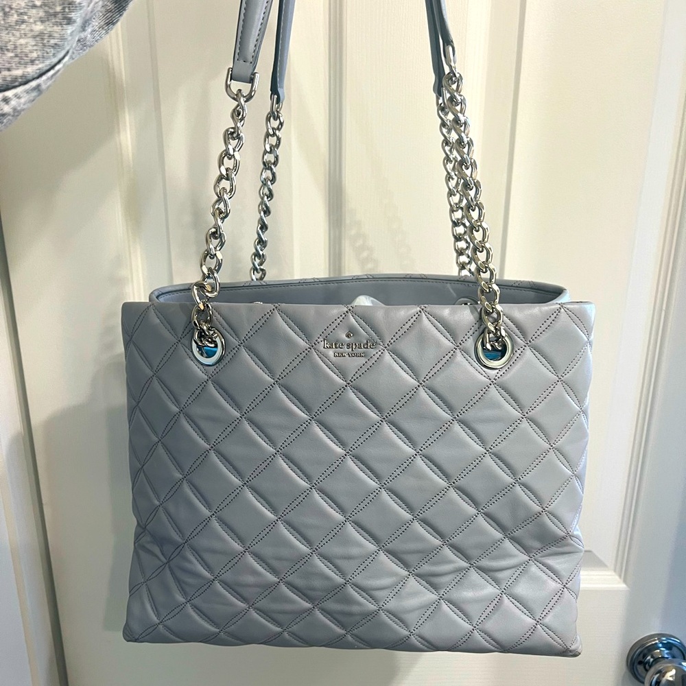 Kate Spade baby blue medium size shoulder bag with pockets and organization